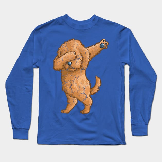 CUTE DABBING DOG Long Sleeve T-Shirt by Vikinoko Micro Photography